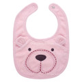 Babete promocional de bebê em toalha de algodão com urso rosa cartoon personalizado